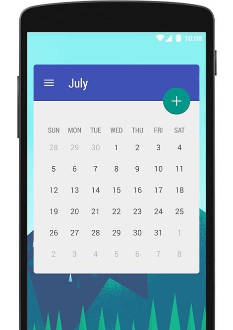 Month calendar widgets